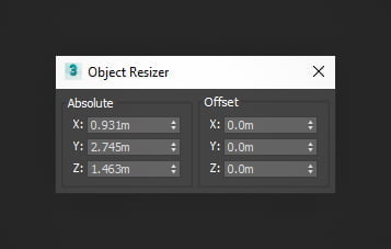 3DMAX绝对值或相对值调整对象的大小插件 Object Resizer V1.0 For 3ds Max 2009 - 2023