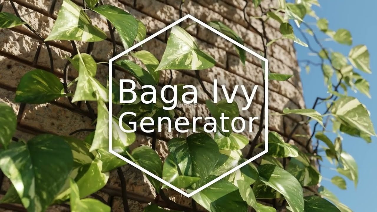 Blender爬山虎常春藤生成插件 Baga Ivy Generator V1.0.3 For Blender 3.3