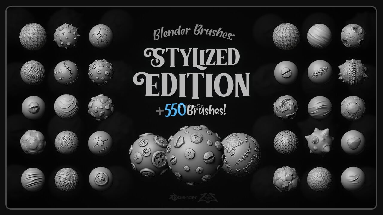 Blender 550组笔刷预设 ArtStation – 550+ Blender Brushes Stylized Edition