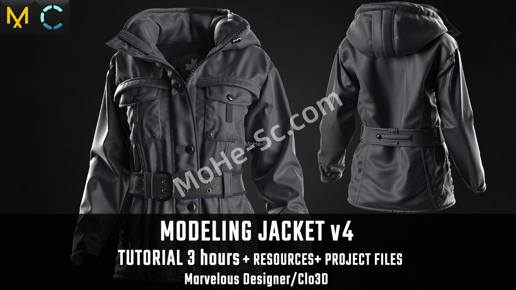 ZBrush+Clo3D夹克衣服制作教程 Artstation – Tutorial MD Clo3D – Jacket v4