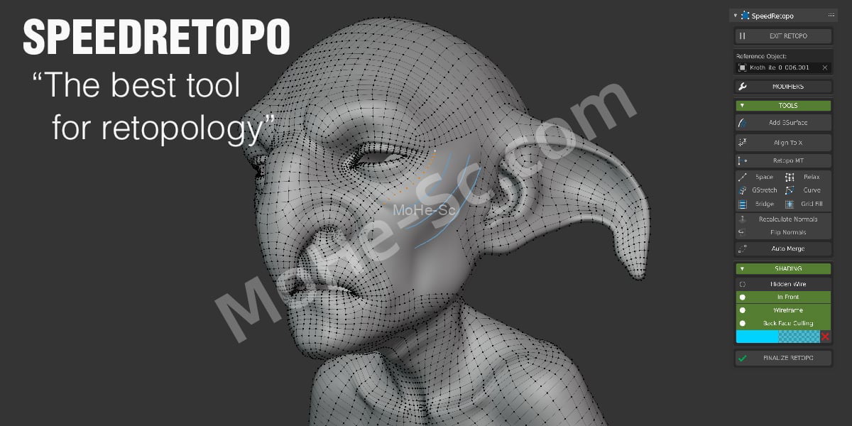 Blender重拓扑插件 SpeedRetopo v0.2.1 For Blender 2.79+