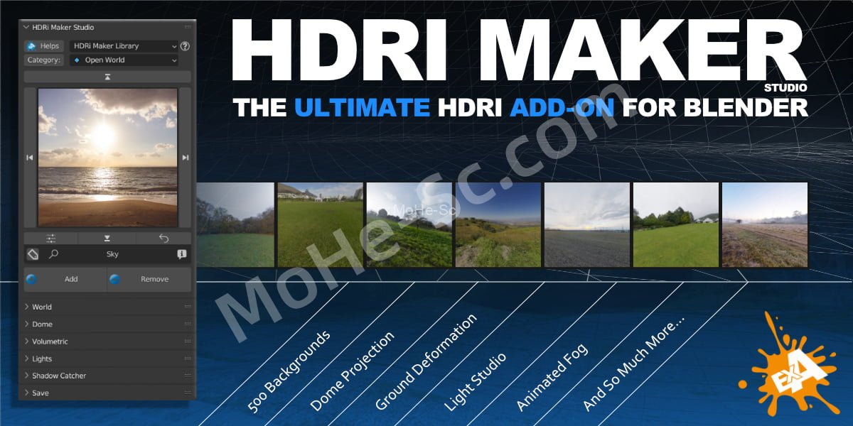 Blender HDRI环境制作模拟插件 HDRi Maker V3.0.111 + 预设库 For Blender 3.0 +