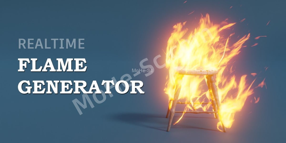 Blender实时火焰特效生成器资产预设 Realtime Flame Generator For Blender 3.1~ 3.5