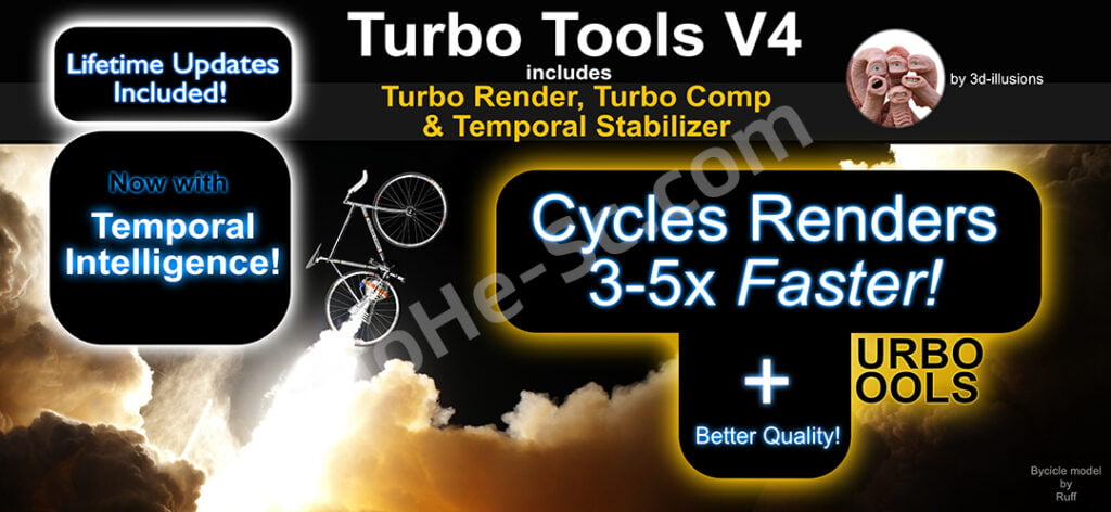 Blender快速渲染插件 Turbo Tools V4.0.1  For Blender 2.93+