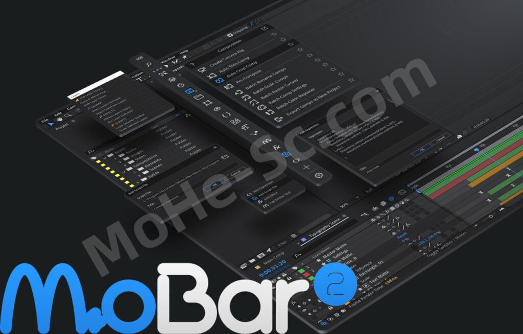 AE快捷小功能集成插件 Aescripts MoBar V2.1.11 For After Effects CC 2019 ~ 2023