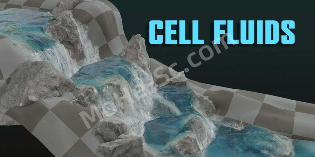 Blender水流特效模拟插件 Cell Fluids V1.0.1 For Blender 3.6 +