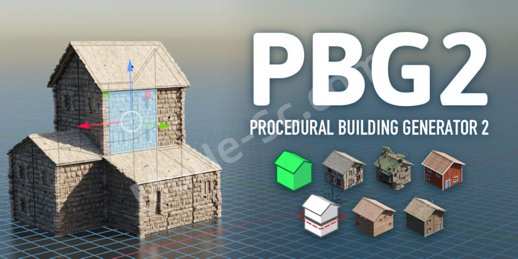 Blender程序化房屋木屋自动生成资产预设 Procedural Building Generator 2 For Blender 3.5 +