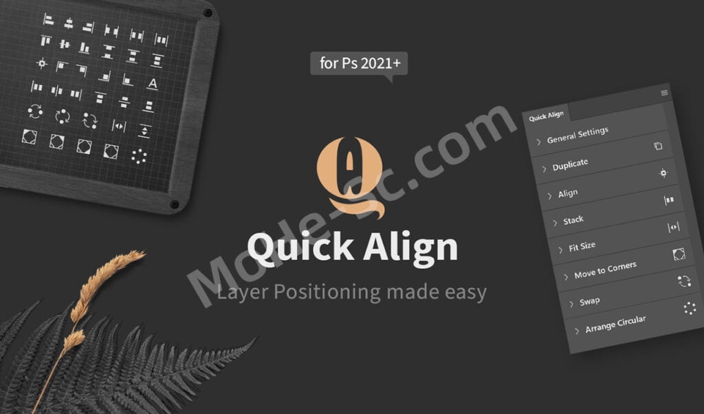 PS图层对齐插件 Quick Align – Easy Layer Positioning For Photoshop 2021+