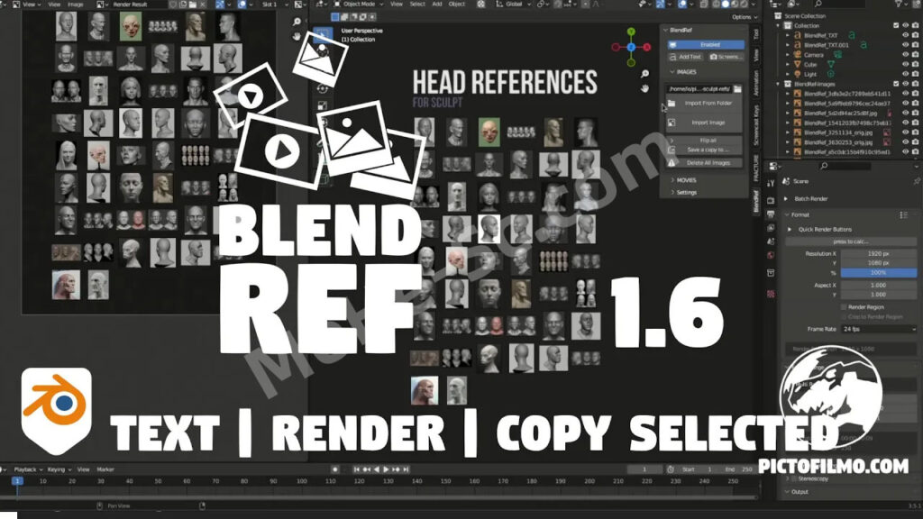 Blender建模图片视频参考插件 Blendref V1.1 For Blender 3.4 +