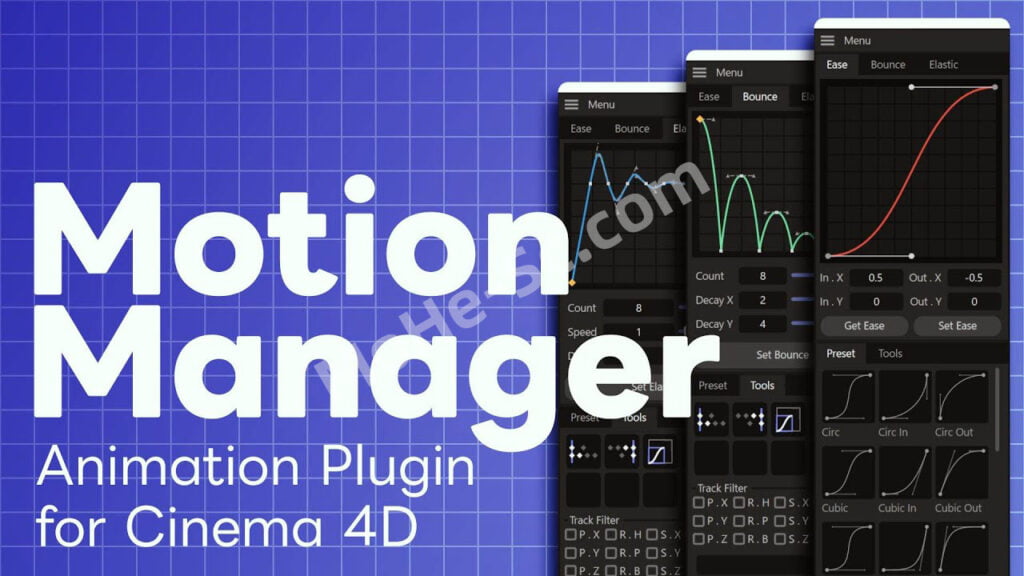 C4D关键帧曲线缓冲动画插件 Motion Manager v1.2 For Cinema 4D S24 ~ 2024