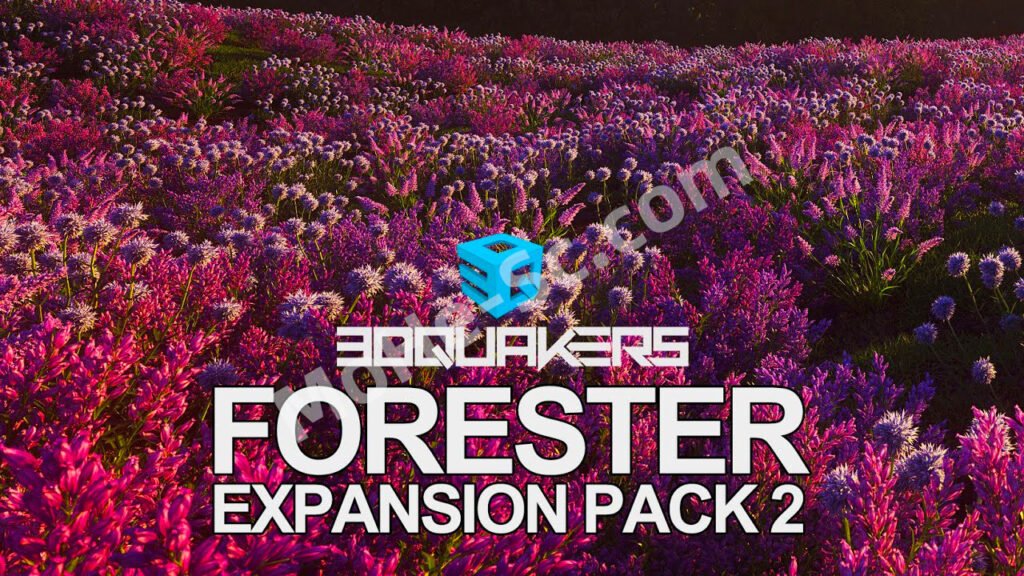 C4D植物树木草地石头生成制作插件 3DQUAKERS – Forester v1.5.4 For Cinema 4D R23 ~ 2023 Mac版本 + Expansion Pack v1+V2 预设包