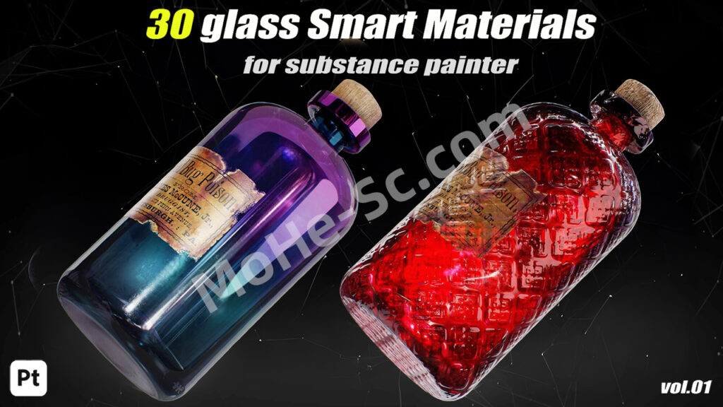 30组SP玻璃智能材质贴图预设 Artstation – 30 Glass Smart Materials For Substance Painter Vol.01-MOHE素材库-设计行业的乐园，各类素材的矿山！