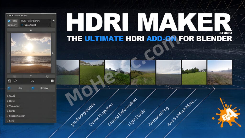 Blender HDRI环境制作模拟插件 HDRi Maker V3.0.120 For Blender 3.0+ 预设库