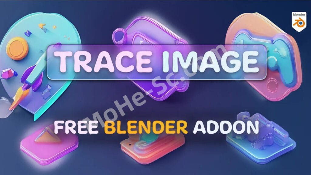 Blender图片转三维图形插件 Image Trace Generator v1.0.0 For Blender 4.2