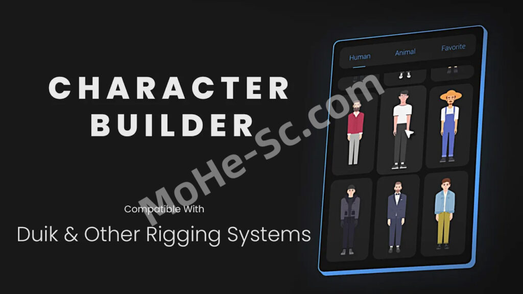 AE卡通人物绑定角色生成MG脚本 Character Builder V1.2.5 For After Effects CC 2019 +