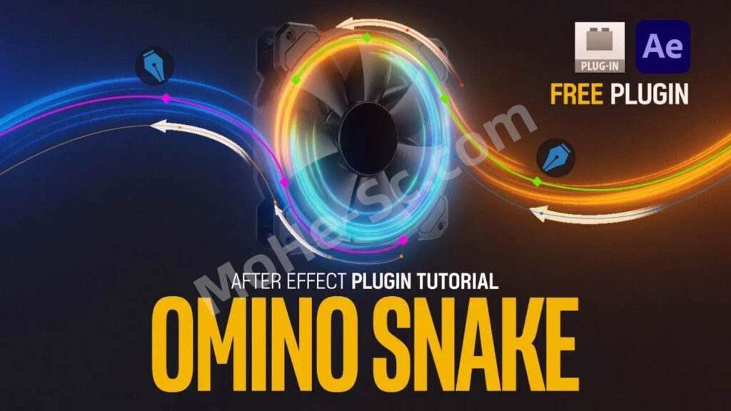 AE 路径弯曲线条气流电流动画生成插件 Omino Snake V2.1.41 For After Effects CS6 + Win/Mac 中文汉化版