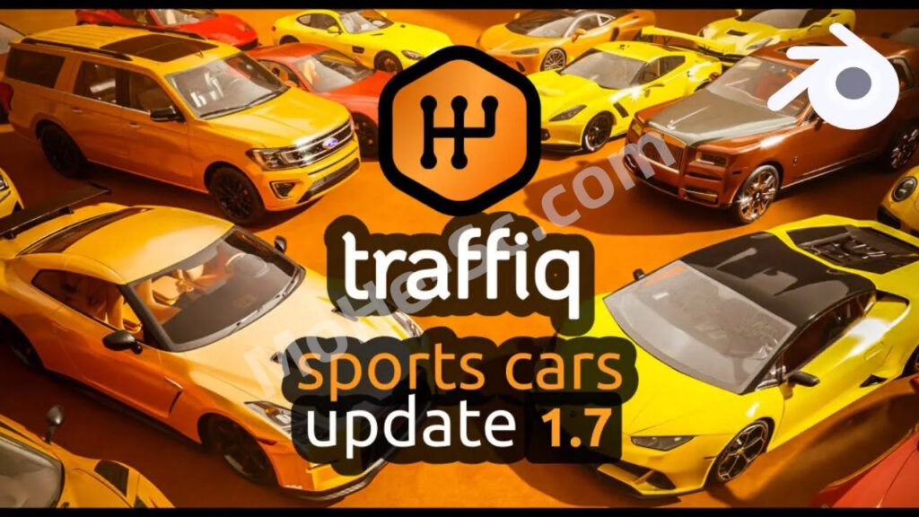 Blender绑定汽车模型资产预设插件 Car Library – Traffiq Car Models – Rigged Cars V2.2.0  For Blender 3.3 +